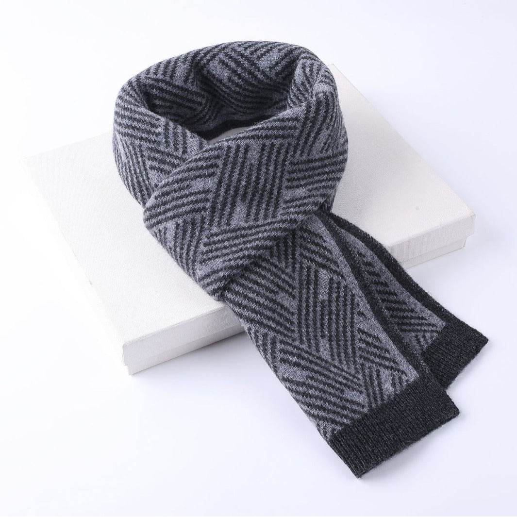 Knitted 100 Pure Wool Scarf For Men And Women Winter Korean Style Atmosphere - Mubimart