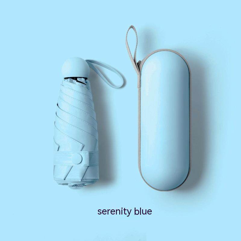 Mini Five-fold Umbrella Capsules Sun Umbrella Sun Protection UV Protection - Mubimart