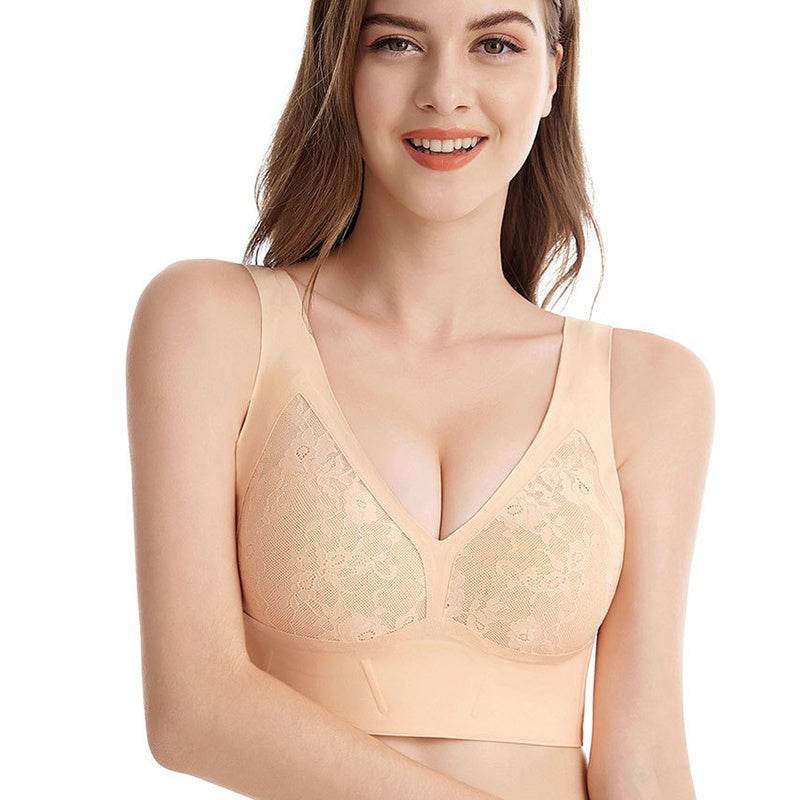Breasted Unwired Plus Size Adjustable Bra - Mubimart
