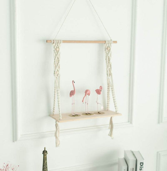 Hand-woven tapestry shelf - Mubimart