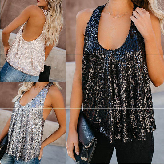 Women's Sequined Vest Camisole Vest Camisole Women - Mubimart
