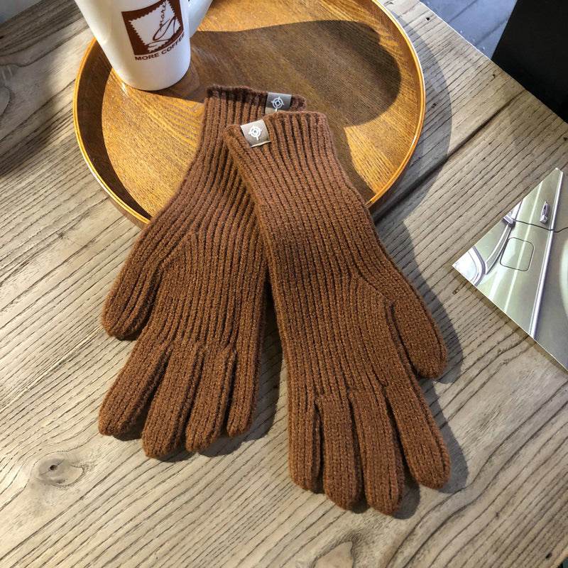 Winter Solid Color Knitted Gloves For Men And Women - Mubimart