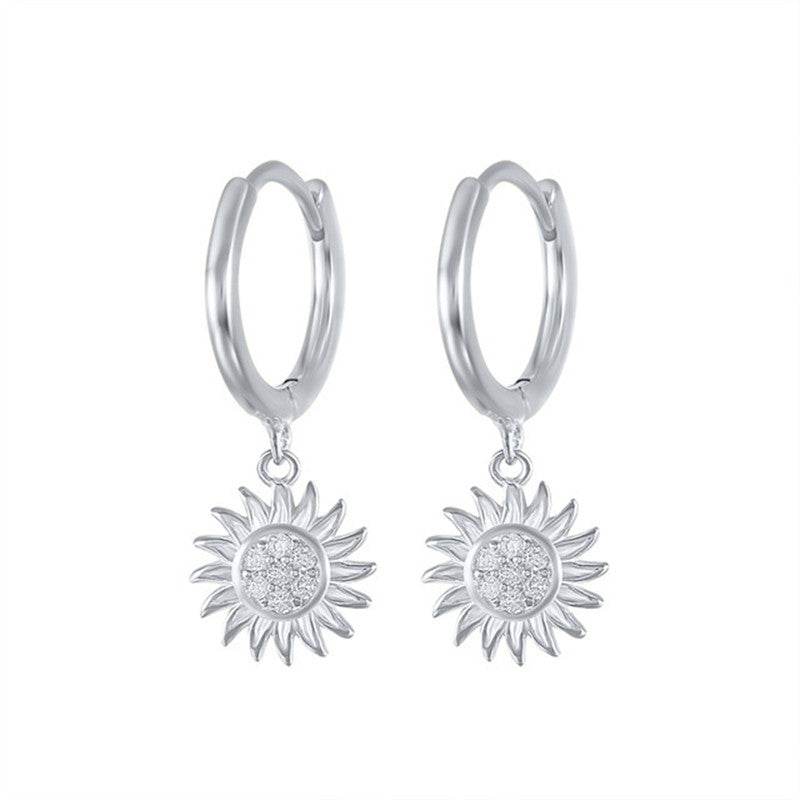 925 silver eyes ear hoop earrings women - Mubimart