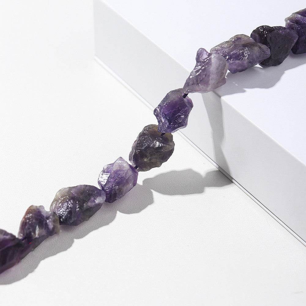 Natural Crystal Raw Unpolished Gemstone Ornaments Bracelet Loose Beads - Mubimart
