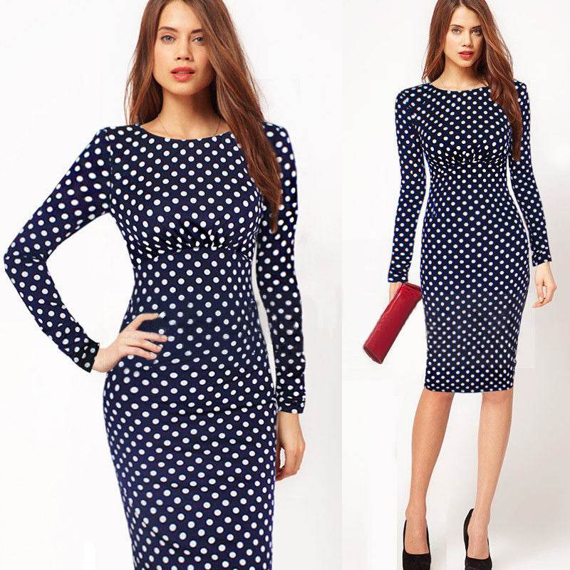 Long-sleeved slim-fit bodycon dress - Mubimart