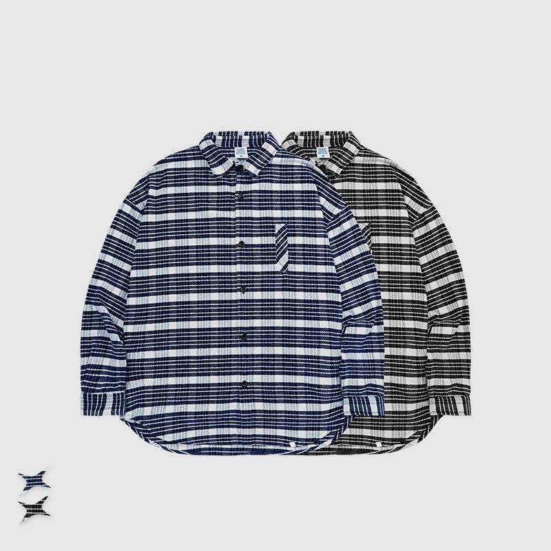 Mens Suede Check Shirt Jacket Pen Case - Mubimart