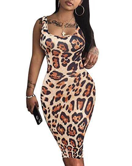 Womens Sexy Bodycon Tank Dress Sleeveless - Mubimart