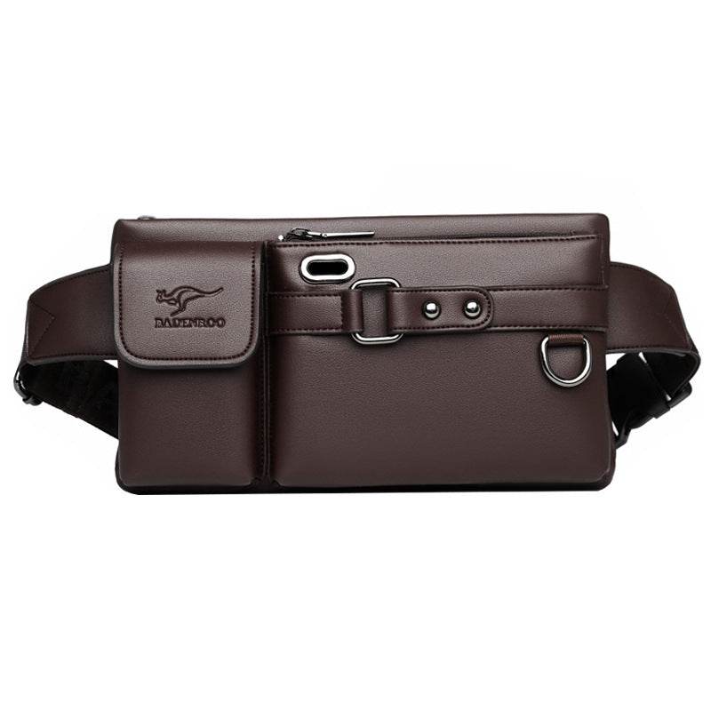 Luxury Brand Waist Bag Men Leather Fanny Pack Chest Bag Male Casual Belt Bags Sling Crossbody Bum Bag Belly Waist Packs Heuptas - Mubimart