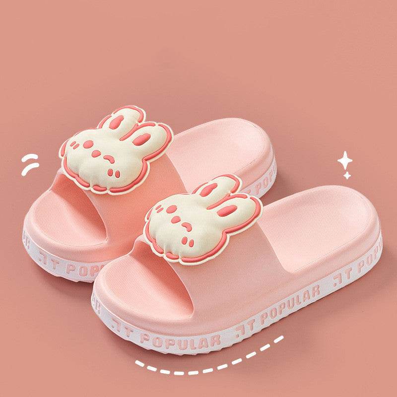 Cute Rabbit Slippers For Women Summer Fashion Letter Garden Shoes Indoor Anti-Slip Floor Bathroom Bathing Home Slipper - Mubimart