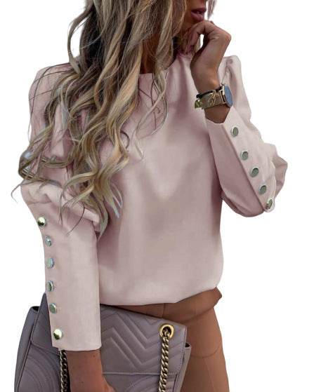 Elegant Women Button Blouse Shirt - Mubimart