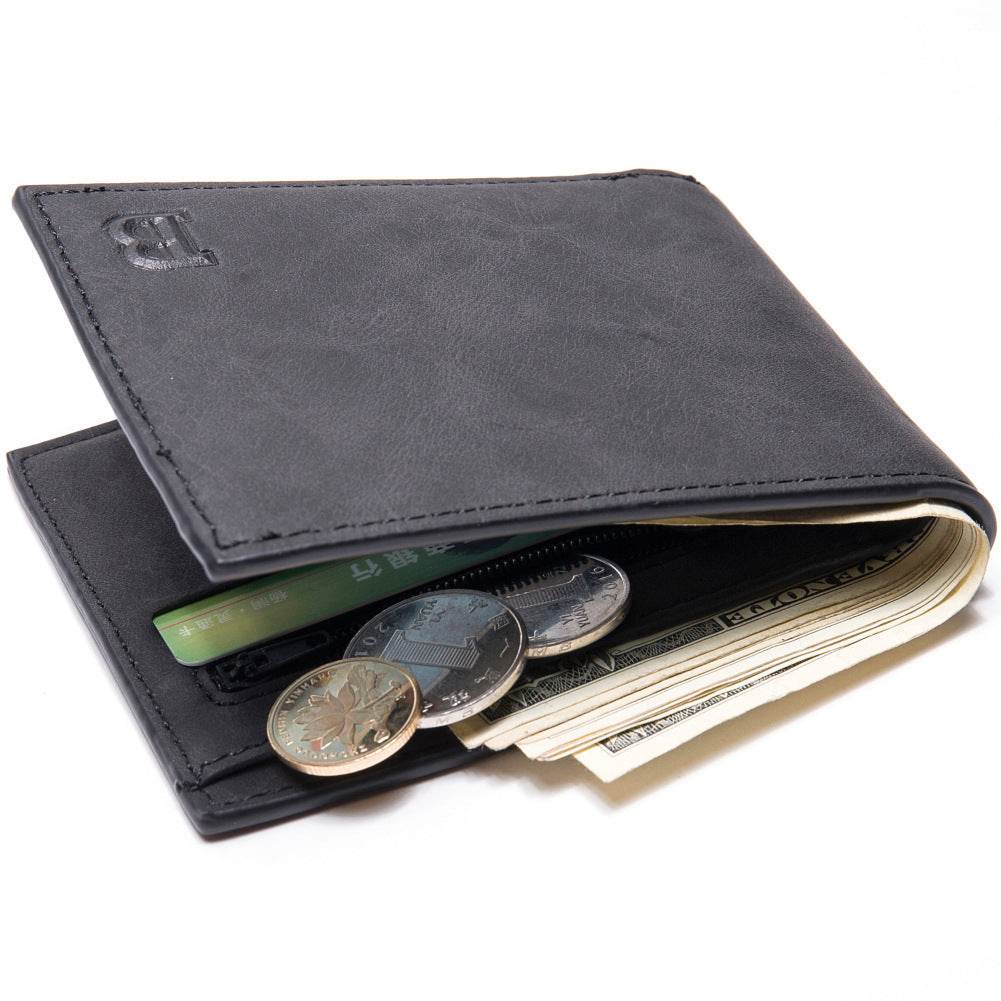 Fashion Men Wallets Mens Wallet with Coin Bag Zipper Small Money Purses New Design Dollar Slim Purse Money Clip Wallet - Mubimart