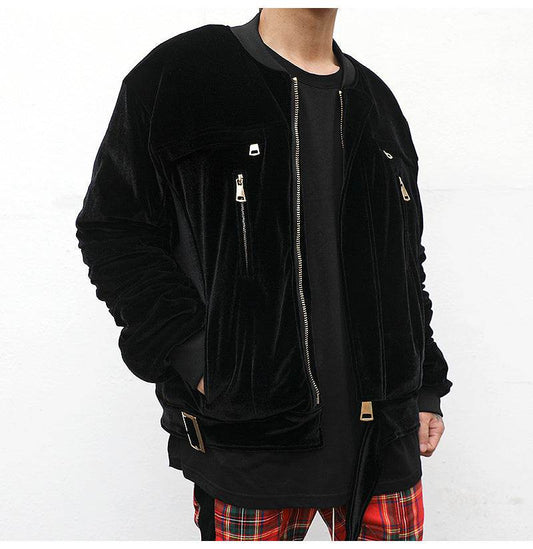 Velvet Bomber Jacket - Mubimart