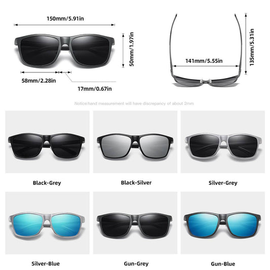 Fashion Aluminum Magnesium Polarized Sunglasses - Mubimart