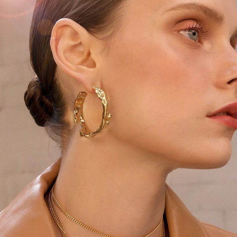 Circle Big Hoop Earrings for Women Party Jewelry Gift - Mubimart