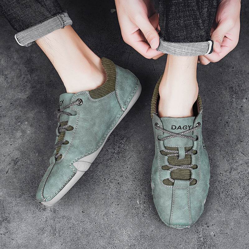 High Quality Men Sneakers Fashion Lace-up Flats Shoes - Mubimart