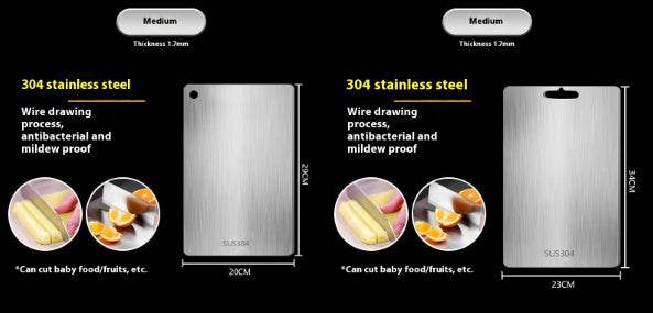 Thick Double-sided 304 Stainless Steel Cutting Board - Mubimart