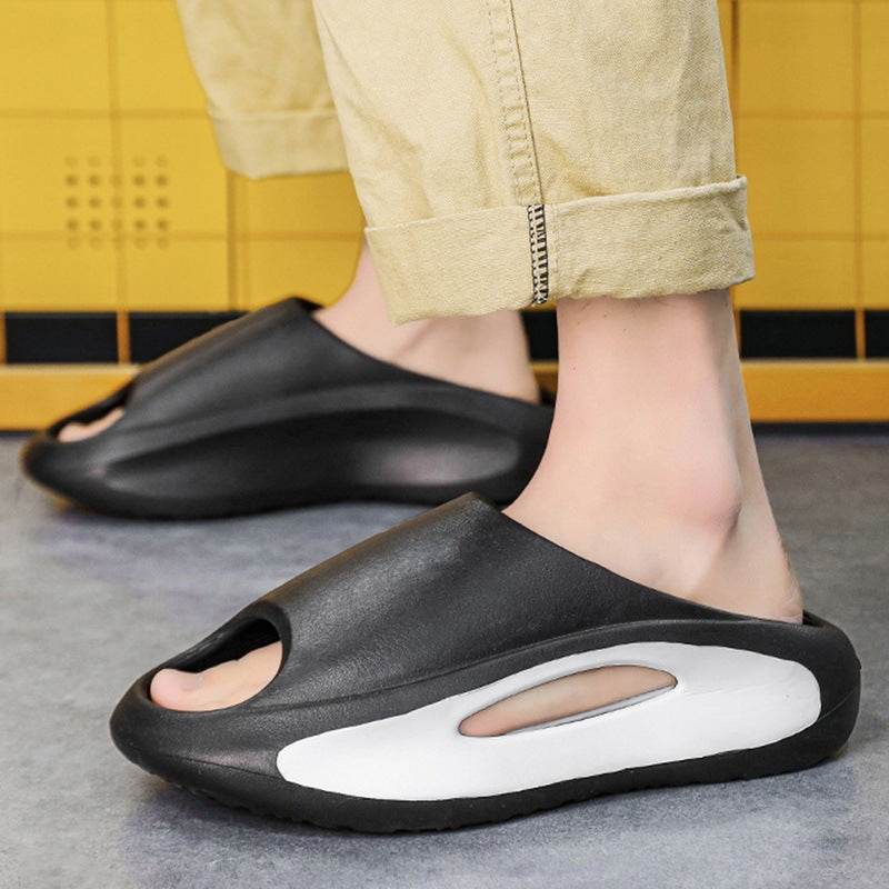 Ins Slippers Women Men Peep Toe Slipper Summer Hollow Unisex Sports Beach Shoes - Mubimart