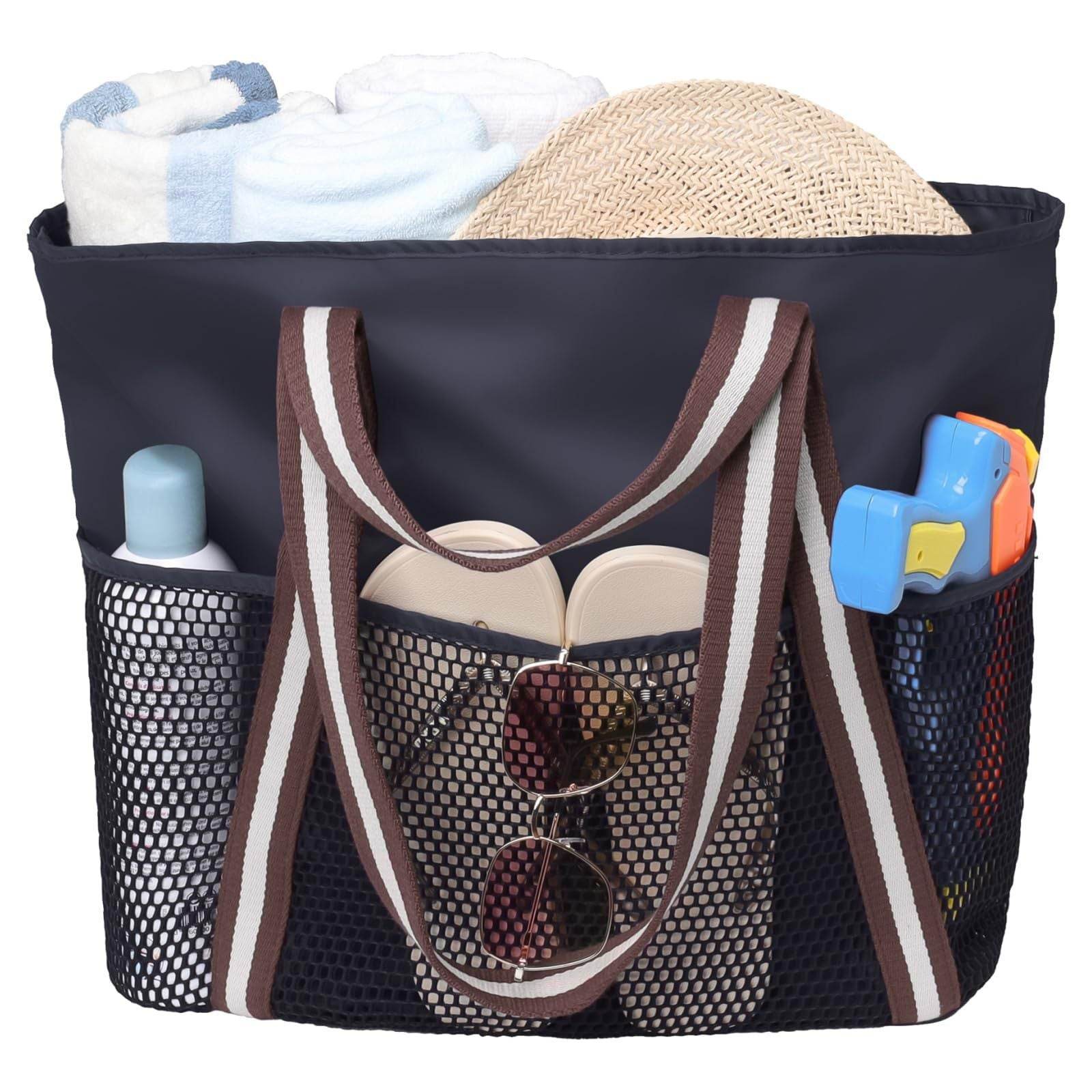 Large Capacity Waterproof Beach Bag Beach Portable - Mubimart