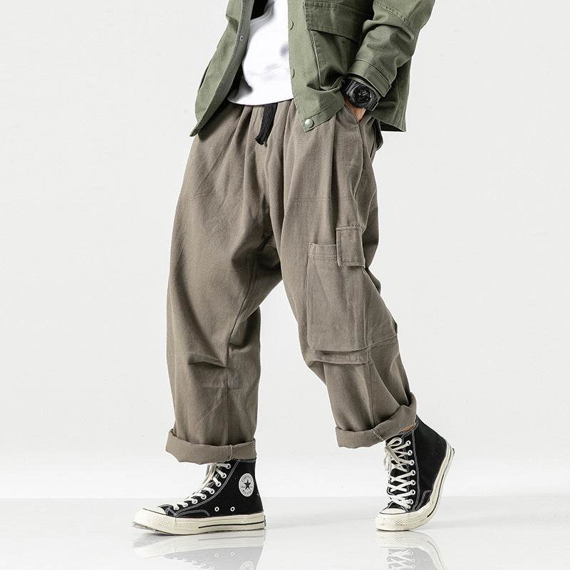 Straight wide leg cargo pants - Mubimart
