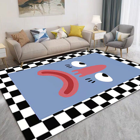 Creative Home Bedside Plaid Expression Rug