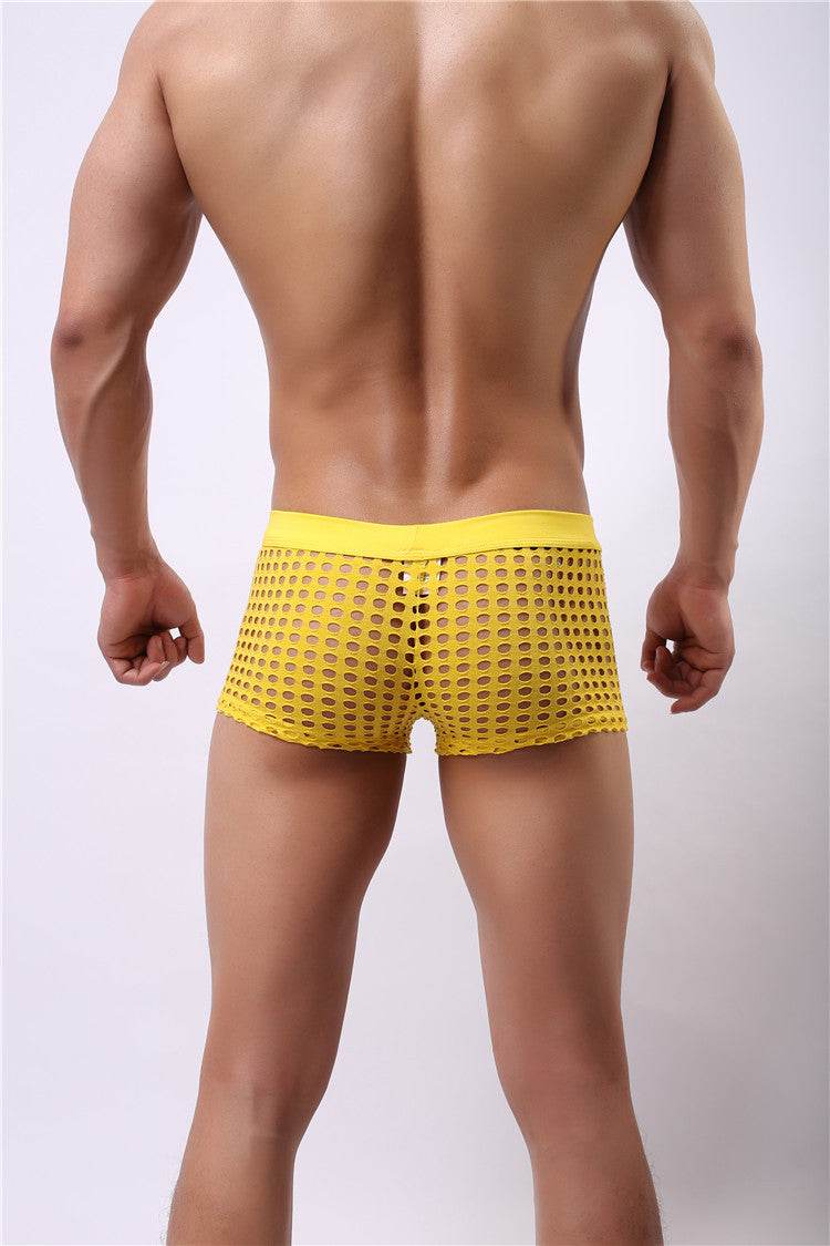 Mesh boxer briefs hollowed out - Mubimart