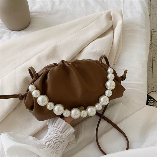 New Pearl Chain Dumpling Women Messenger Bag - Mubimart