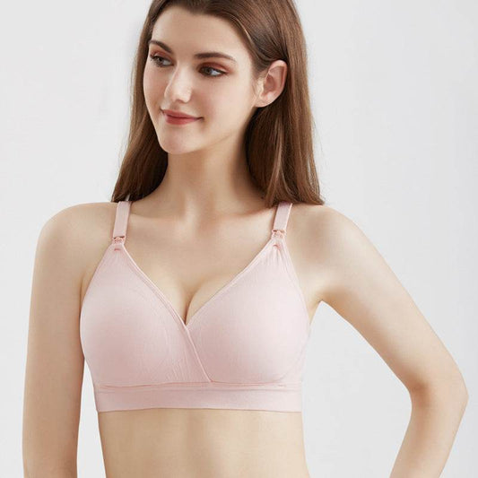 Plus Size Crossover Nursing Bra Front Button - Mubimart