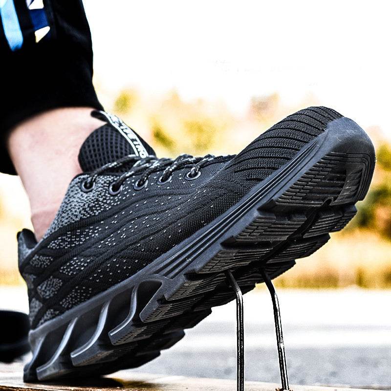 Men Sneakers Indestructible Steel Toe Work Shoes Comfortable Puncture Proof Shoes - Mubimart