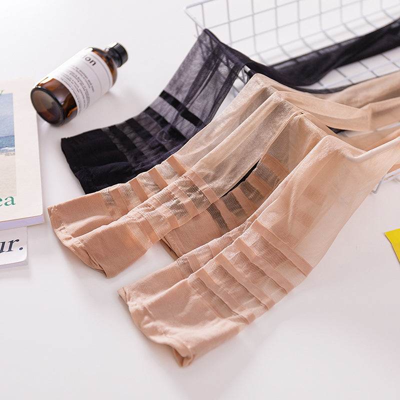 Summer Ultra-thin Sexy Black Flesh Color Thigh Socks High Socks Over The Knee Non-slip - Mubimart