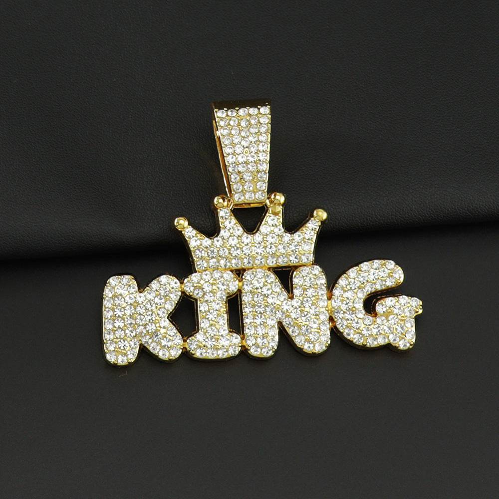 Mens Fashion Alloy Necklace With Diamond Pendant - Mubimart
