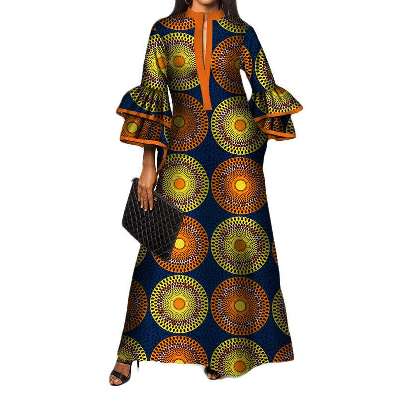 Women's Print Fashion Cotton Formal Dress - Mubimart