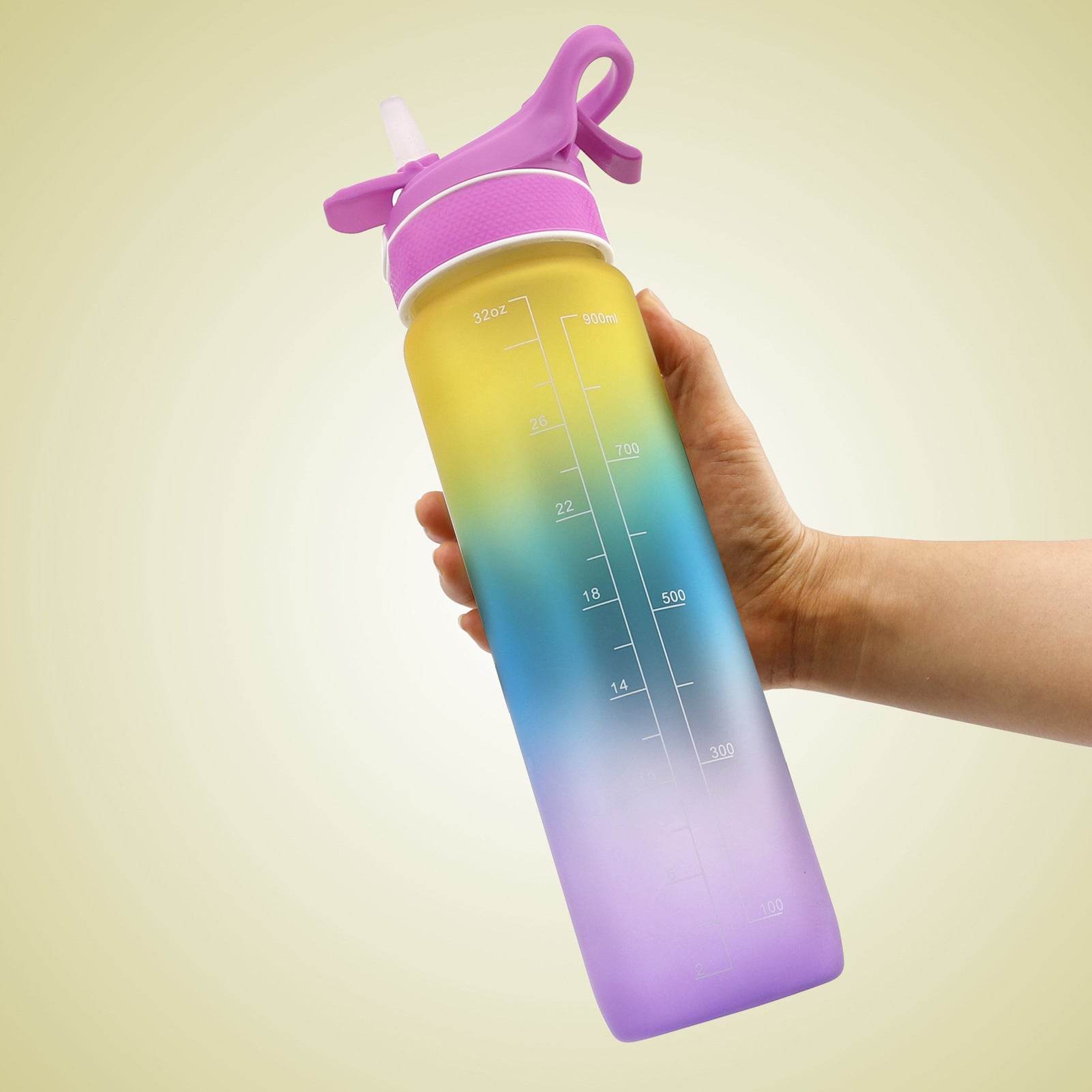 Water Bottle Scrub Bounce Cover Straw Space Cup Sports Water Bottle - Mubimart