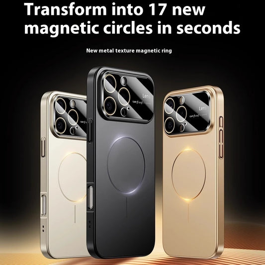 Large Window Frosted Magnetic iPhone Case – Shockproof Anti-Fall Drop-resistant Protective Cover