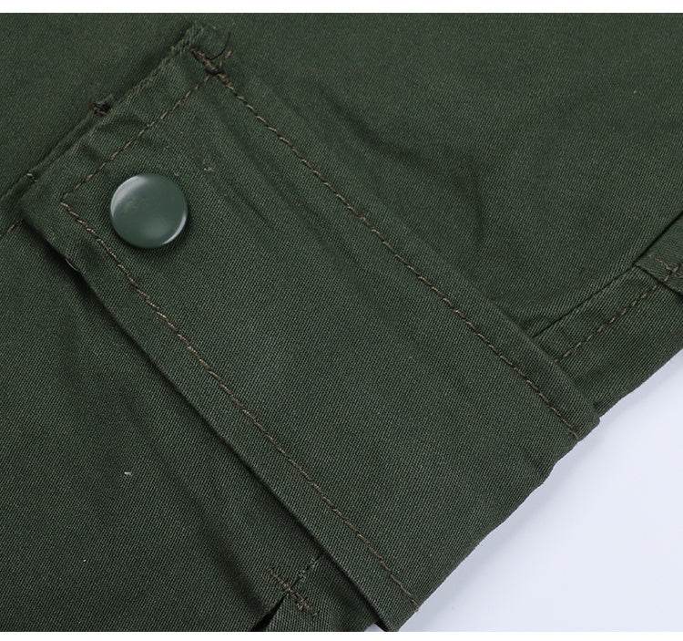 Straight Leg Cargo Pants Women High Waist Casual Baggy Pants - Mubimart