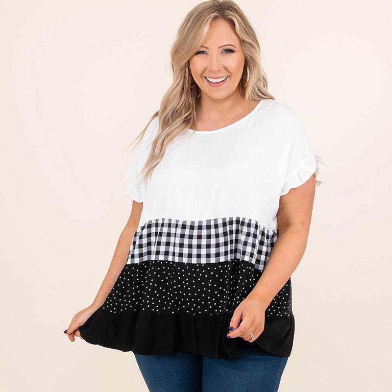 Printing Color Contrast T-shirt For Women - Mubimart