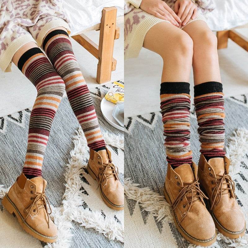 Rabbit Wool Knee Socks High Leg - Mubimart
