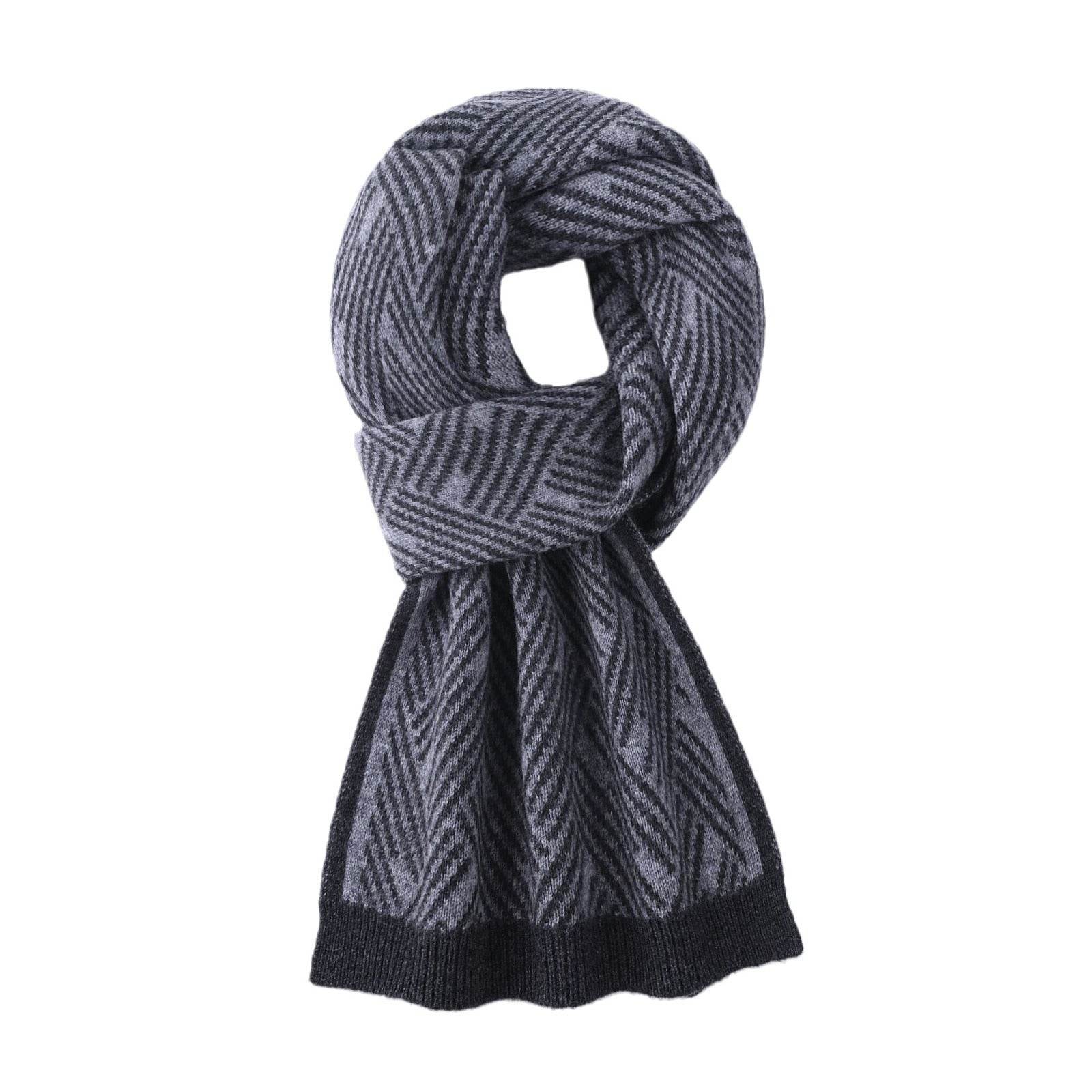Knitted 100 Pure Wool Scarf For Men And Women Winter Korean Style Atmosphere - Mubimart