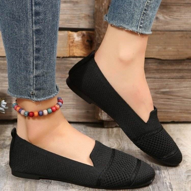 Women's Ballet Flats Round Toe Soft Sole Slip On Lazy Shoes Walking Flat Loafers - Mubimart