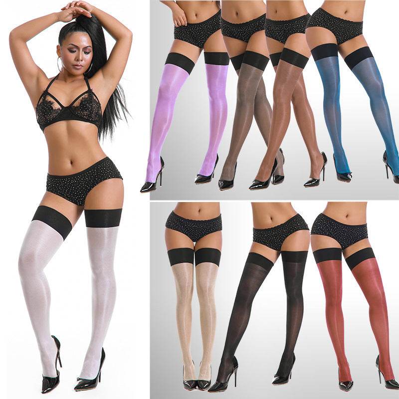 Thigh High Socks Sexy Shiny Knee Stockings Wholesale - Mubimart