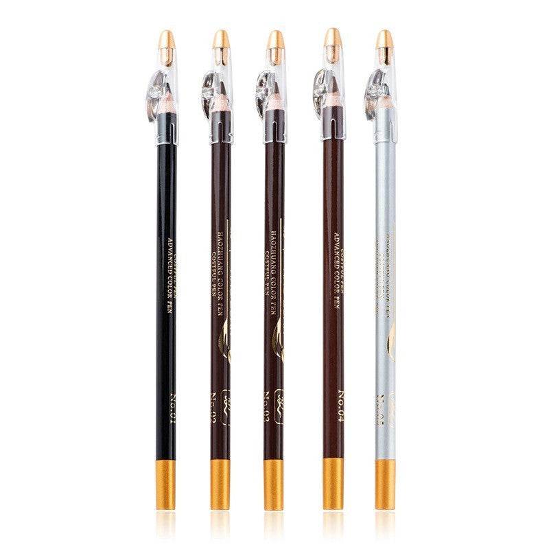 Wooden Sharpened Eyebrow Pencil With Knife Waterproof Sweat-proof Eyeliner - Mubimart