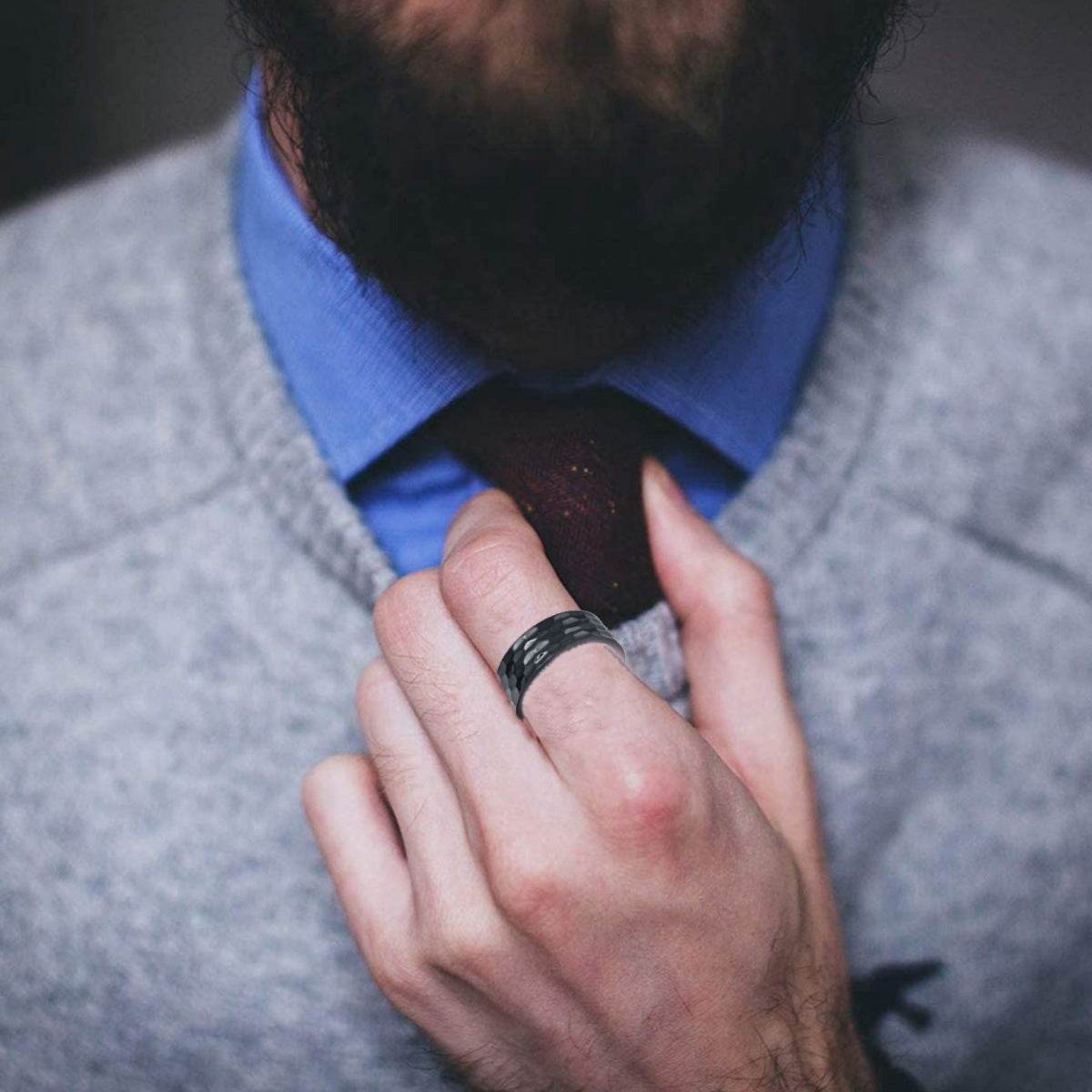 8MM Wide Vacuum Plated Titanium Steel Ring For Men - Mubimart