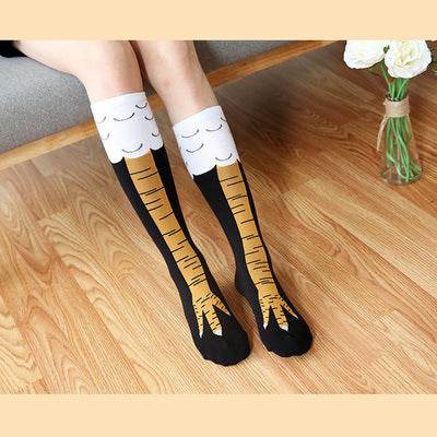 Spring And Autumn Knee Socks Funny Chicken Socks - Mubimart