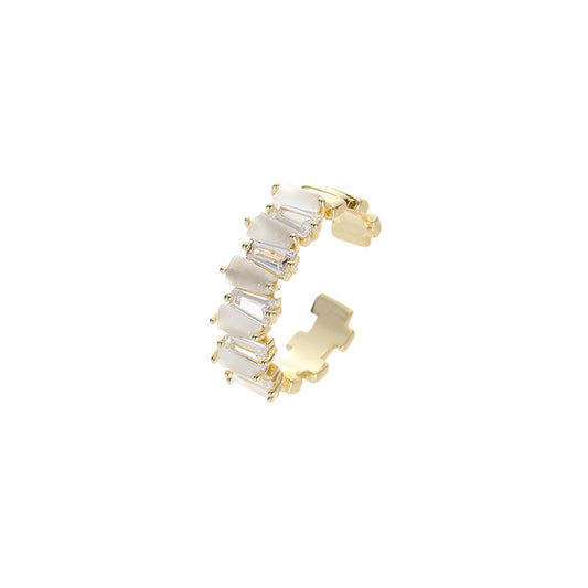 Real Gold Plating Small Diamond Opal Ring For Women