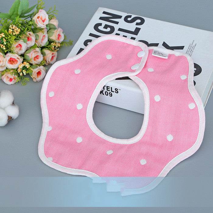 U-shaped Bib Children's 6-layer Cotton Gauze Bib Cartoon Custom Infant Baby Supplies 360 Rotating Bib - Mubimart