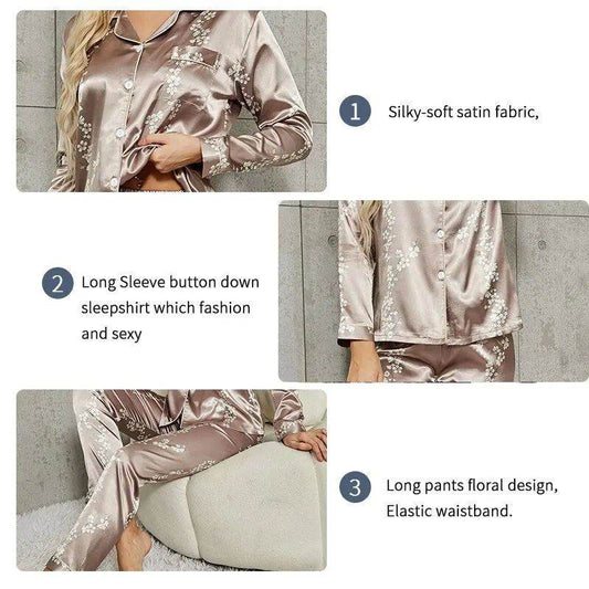 Pajama Set Long Sleeved Women - Mubimart