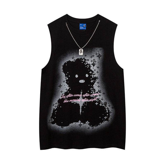 Bear Tank Top Sleeveless T-shirt Men - Mubimart