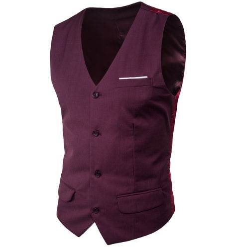 Men's Slim Suit Vest Large Size Sleeveless Vest - Mubimart