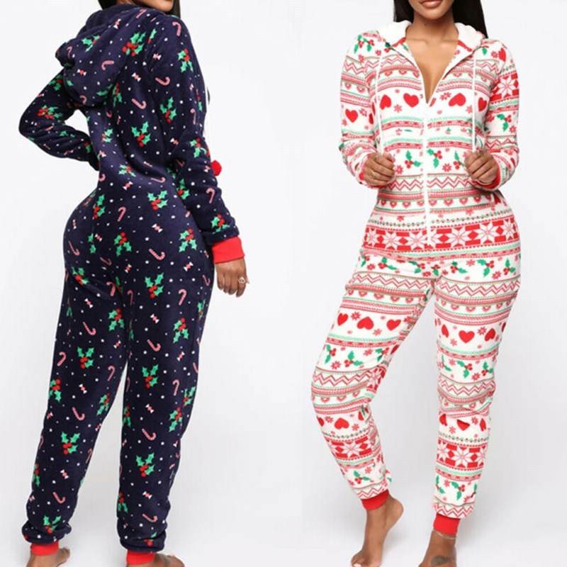 Hooded Nightwear for women Christmas Pajamas set - Mubimart