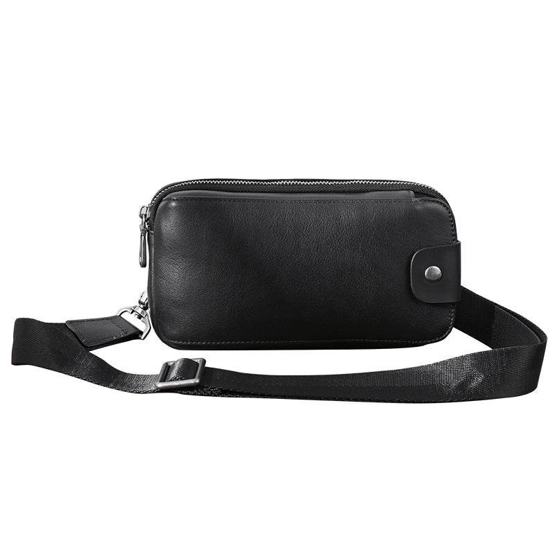 Men's Multi-functional Small Bag Cowhide Fanny Pack One Shoulder Cross-body - Mubimart