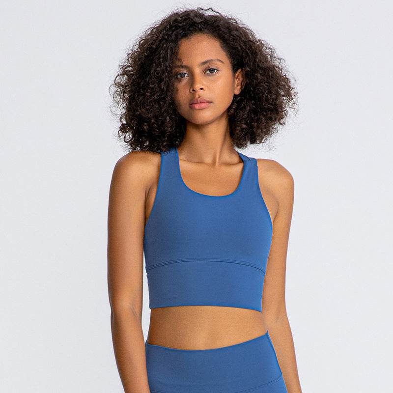 High Support Padded Gym Athletic Sports Bras Tops Women Naked Feel Yoga Fitness Workout Running Crop Bras - Mubimart